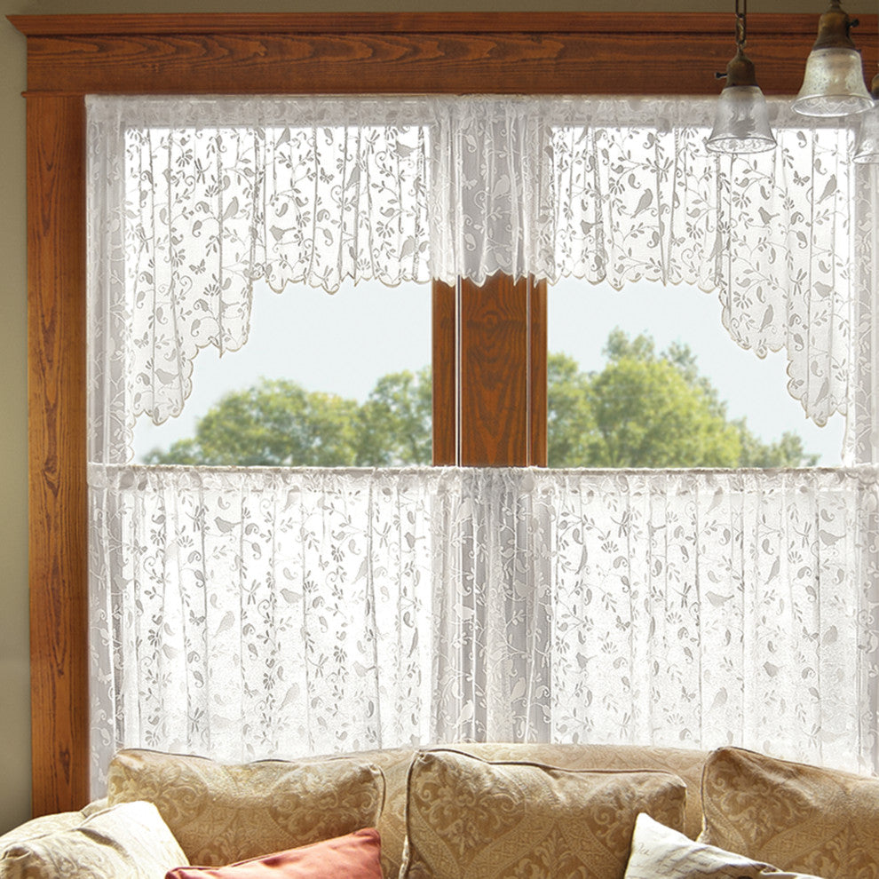 Bristol Garden 72x36 Swag Pair, White