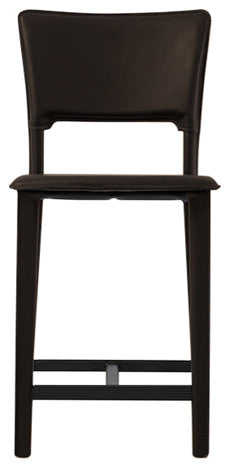 Metro Top Grain Leather Counter Stool, Heritage Leather-Chocolate