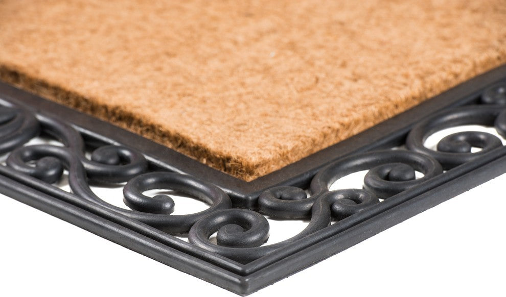 Classic Monogrammed Rubber Welcome Mat, H