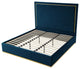 Inspired Home Marceline Bed Upholstered, Navy Velvet King