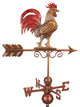 Bantam Red Rooster Weathervane, Pure Copper Hand Finished Multi-Color Patina