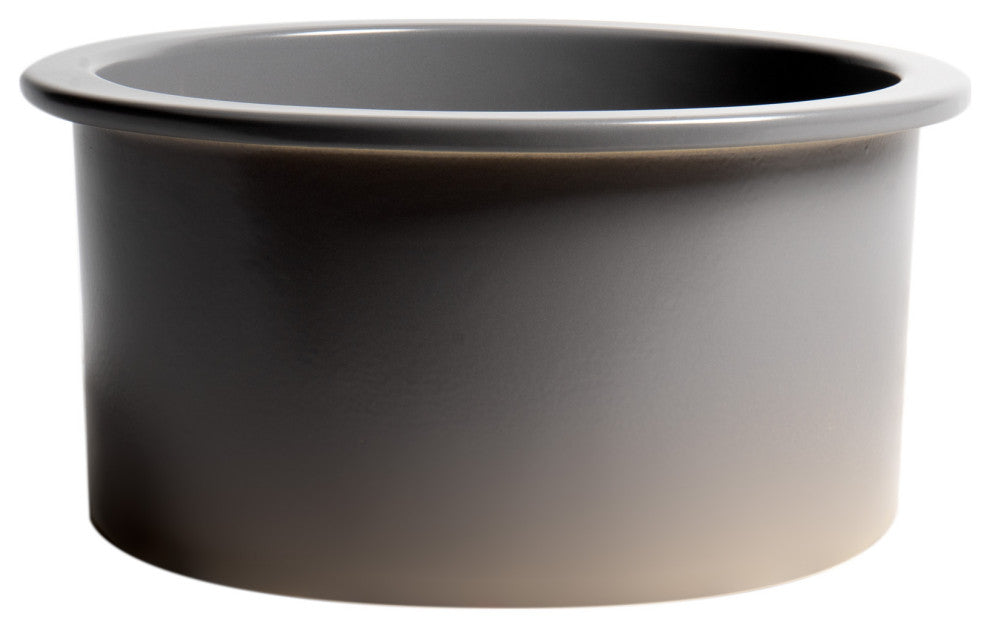 ALFI brand ABF1818R-GM Gray Matte Undermount / Drop In Fireclay Prep Sink