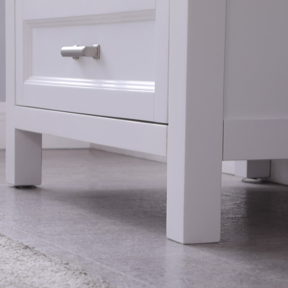 Isla White White Bathroom Vanity Set, 30", Without Mirror