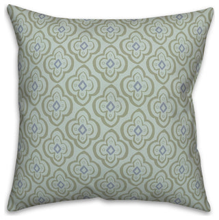 Green Quatre on Blue 18x18 Spun Poly Pillow