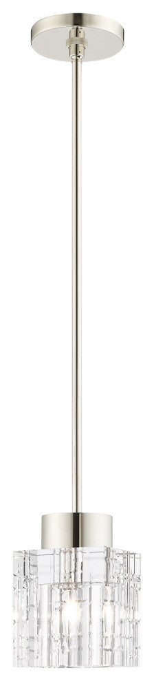 Livex Lighting Rotterdam 1 Light Polished Nickel Single Pendant