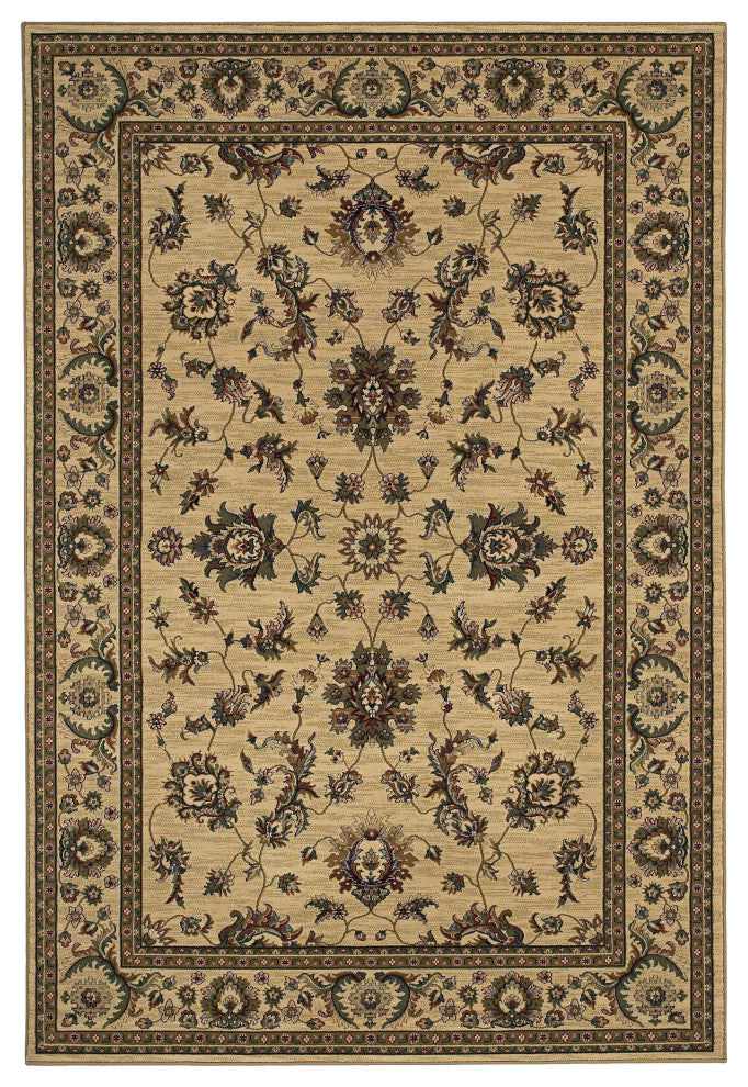 Oriental Weavers Ariana Collection Ivory/Green Oriental Indoor Area Rug 4'X5'9"