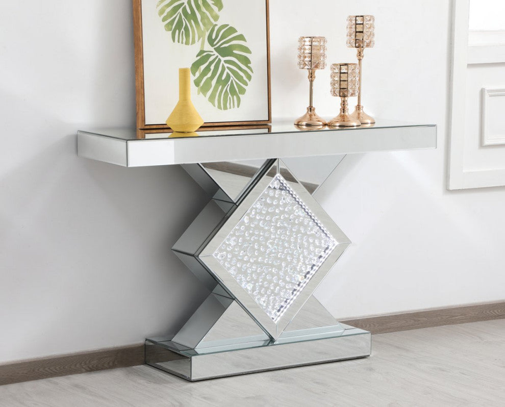 Elegant MF98004 Raiden 47" LED Mirrored Console Table
