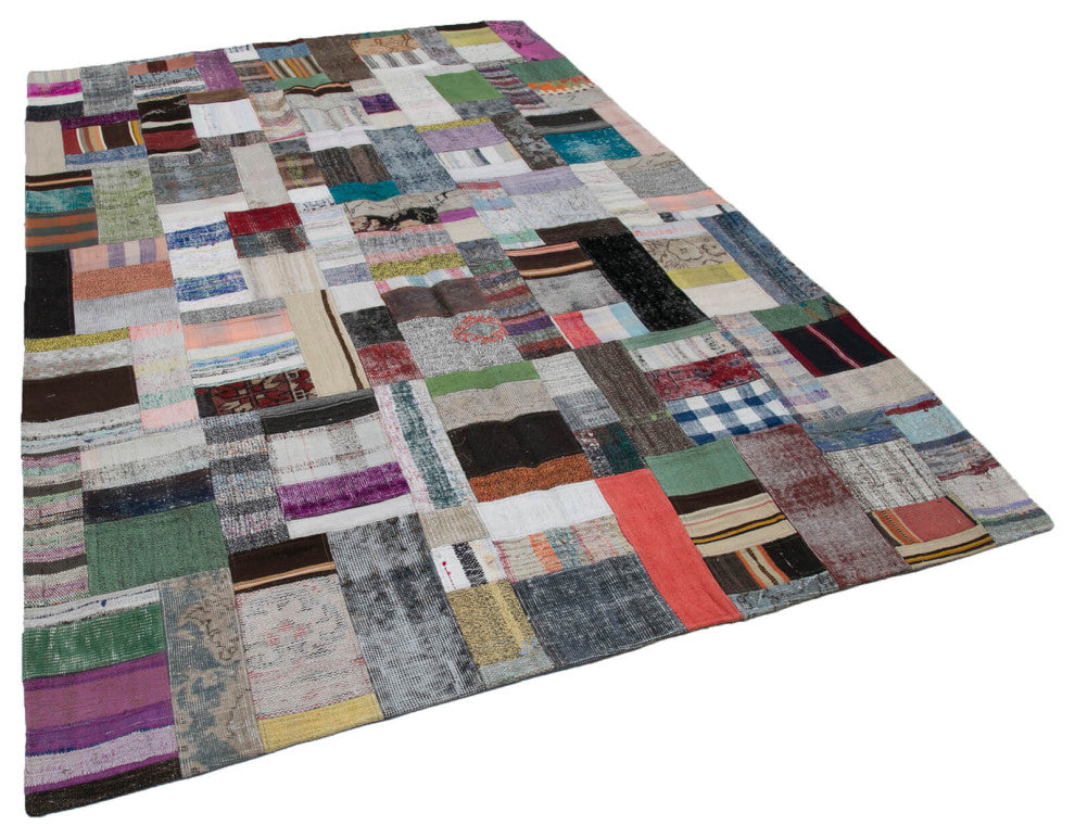 Rug N Carpet - Handmade Turkish 6' 7'' x 10' 0'' Vintage Patchwork Kilim Rug