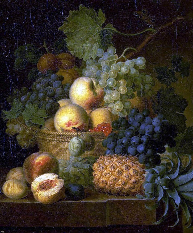 Jan Frans Van Dael Basket of Fruit, 20"x25" Wall Decal