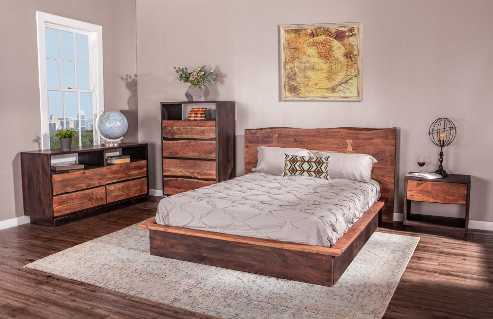 Palermo Acacia Wood Live Edge Bed, King