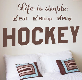 Hockey Life Wall Decal is Simple Play Wall Decal, 22", Black