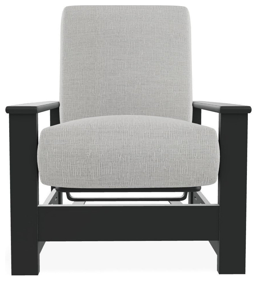 Leeward Deep Seat Outdoor Armchair with Hidden Motion, Grasscloth Cloud/Graphite
