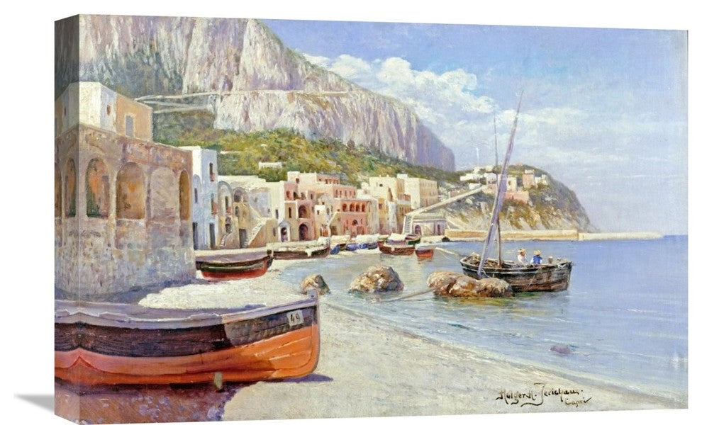"Marina Grande, Capri" Canvas Giclee by Holgar Hvitfeld Jerichau, 22"x14"