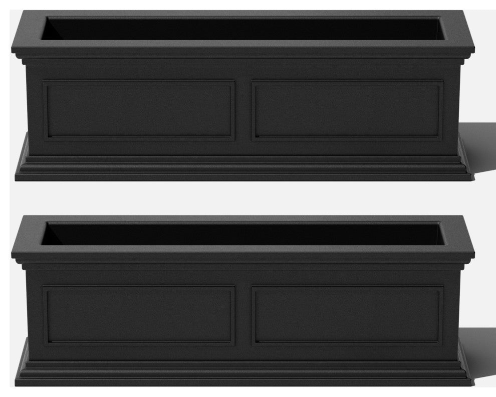 Brixton Planter Box, 36", Black, 2 Pack