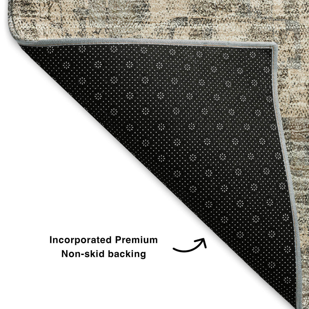 Premium Machine Washable Mayfield AMF581 Beige 3' x 5' Rug