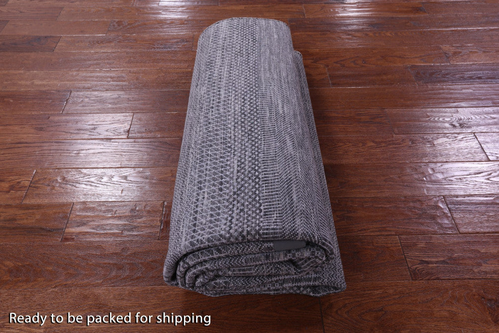 6' 2" X 9' 3" Handmade Savannah Grass Wool and Silk Rug Q11932