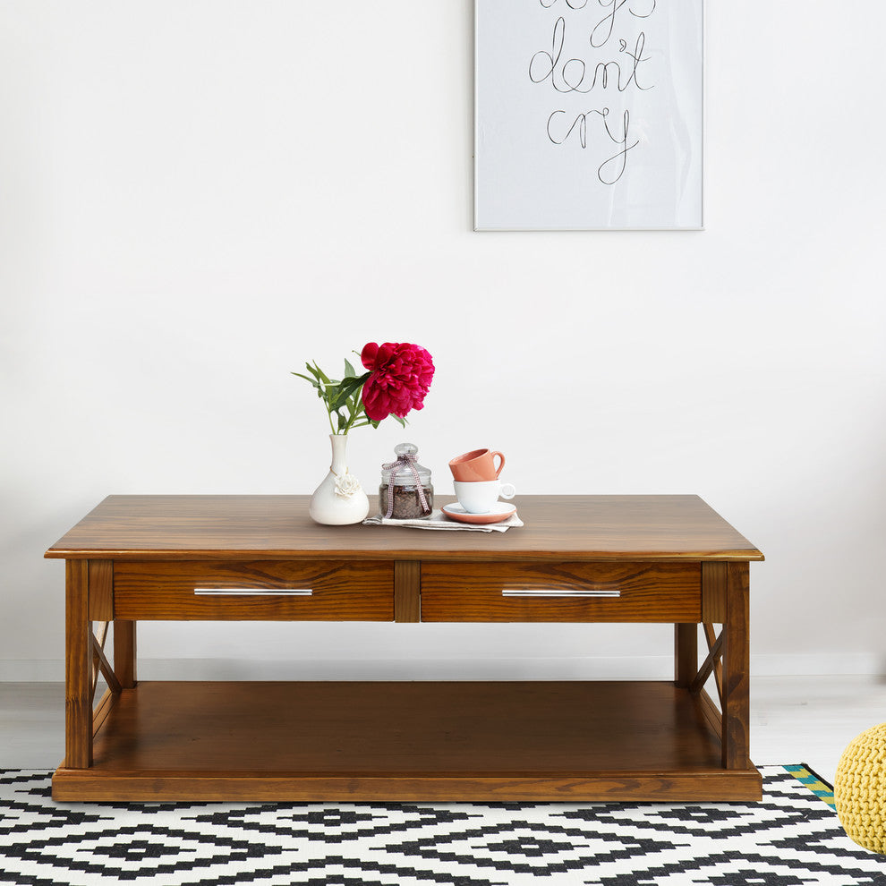 Bay View Coffee Table, Warm Brown