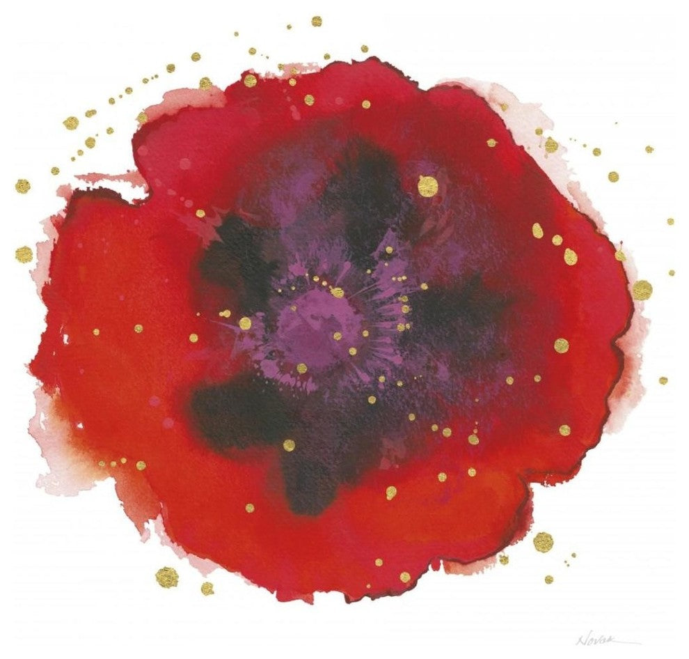 "Splash IV with Gold" Digital Paper Print by Shirley Novak, 42"x42"