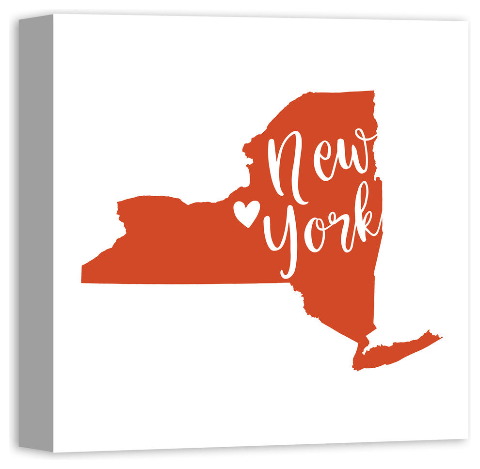 Orange and White New York Pride 16x16 Canvas Wall Art