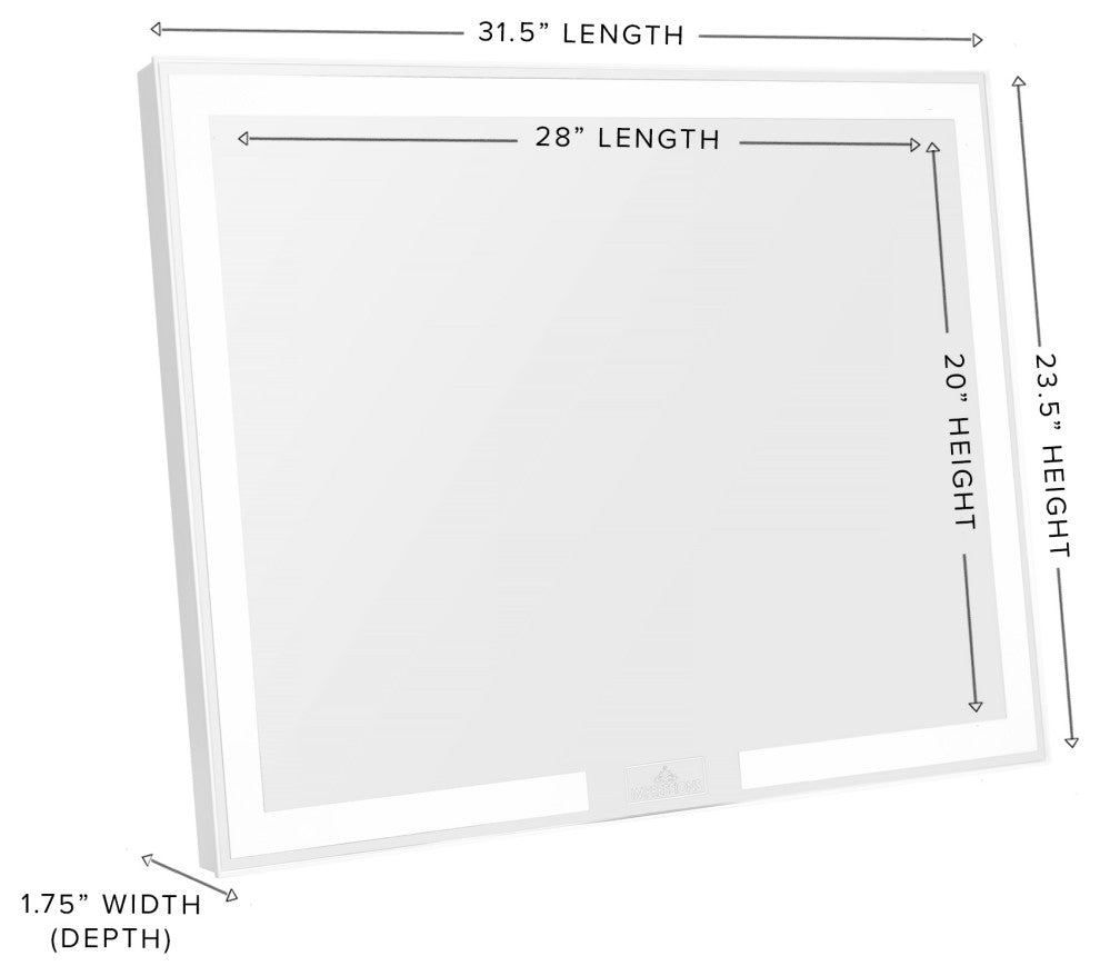 Royale Elegance Wall Mount Makeup Vanity Mirror, Smart Touch Control Mirror