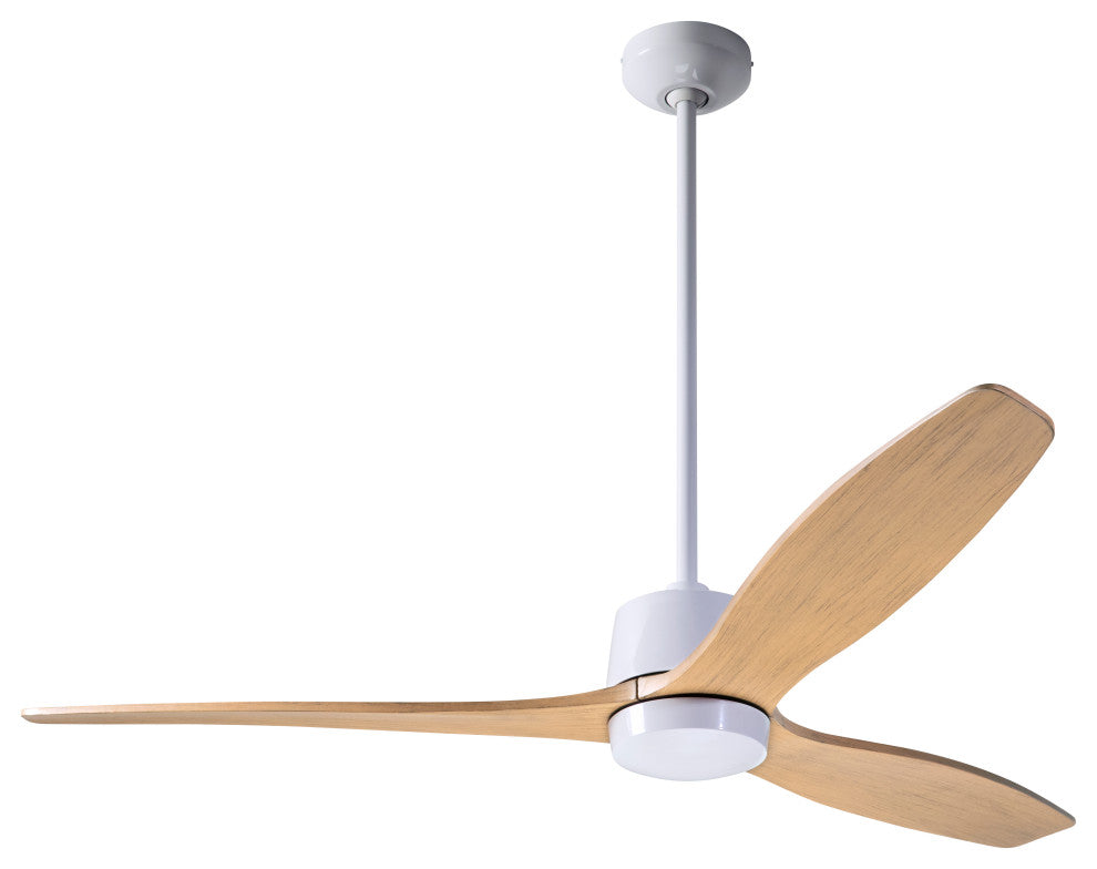 Arbor Fan, Gloss White, 54" Maple Blades, No Light, Wall/Remote Control