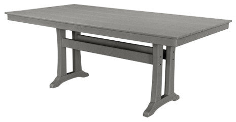 Polywood Farmhouse 37"x72" Dining Table, Slate Gray