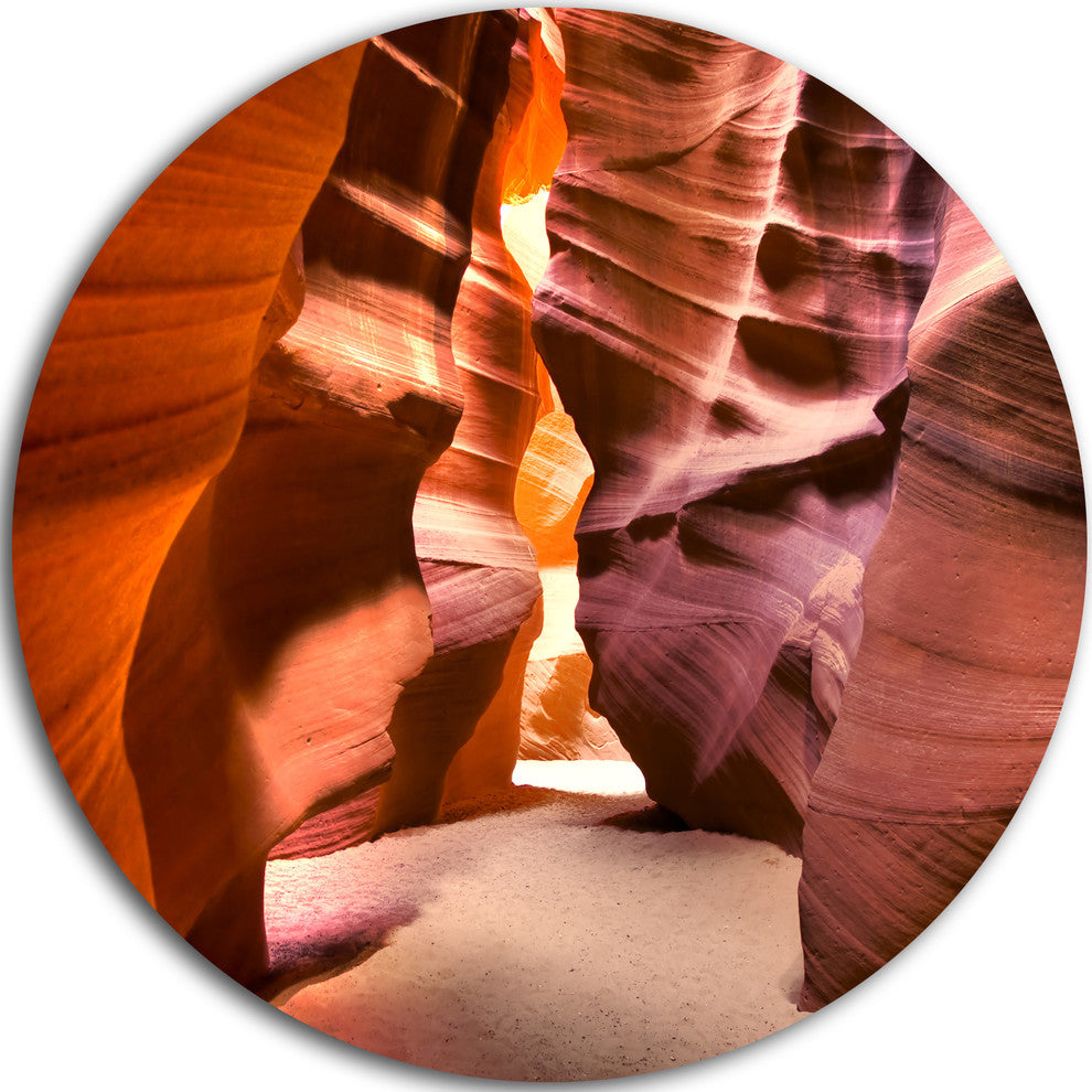 Bright Antelope Canyon, Landscape Photo Large Disc Metal Wall Art, 38"