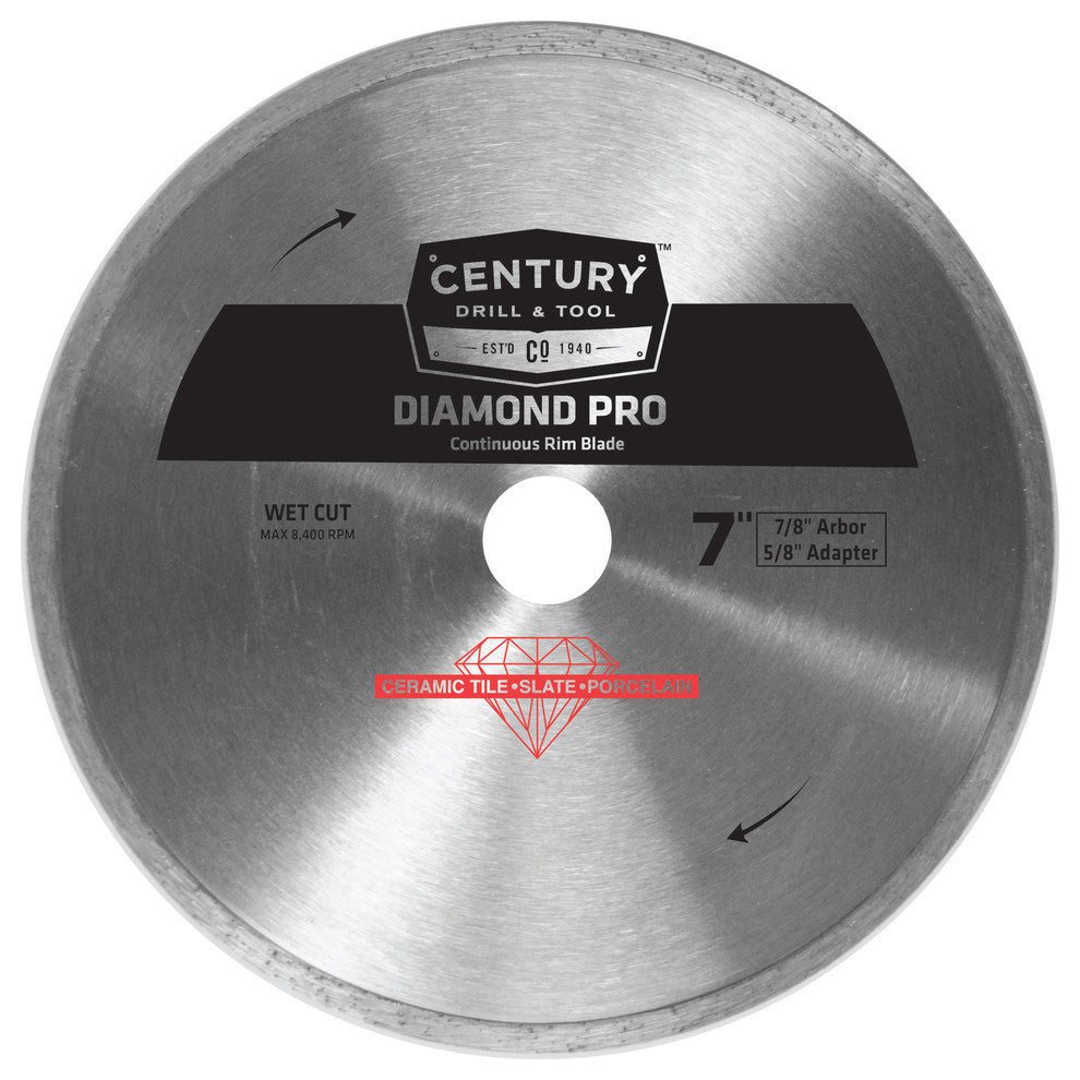 Diamond Continuous Rim Saw Blade, 7"