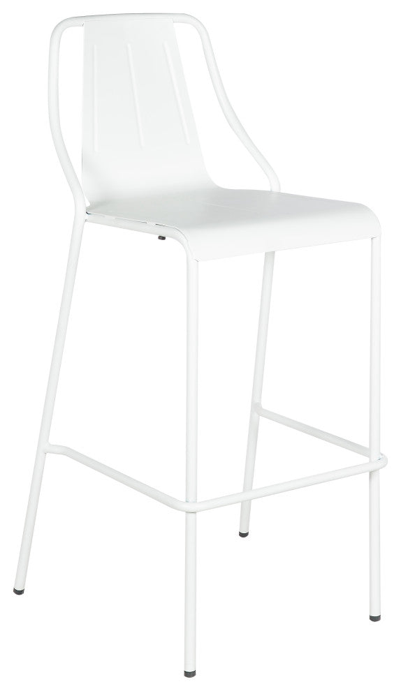 Corrissa Patio Bar Stool in Frosted White (Set of 4)