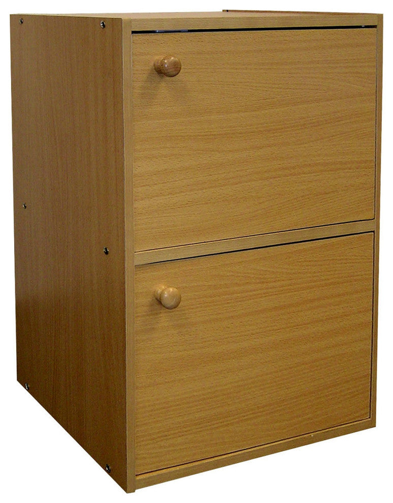 Standard Natural Double Door Verticle Book Shelf