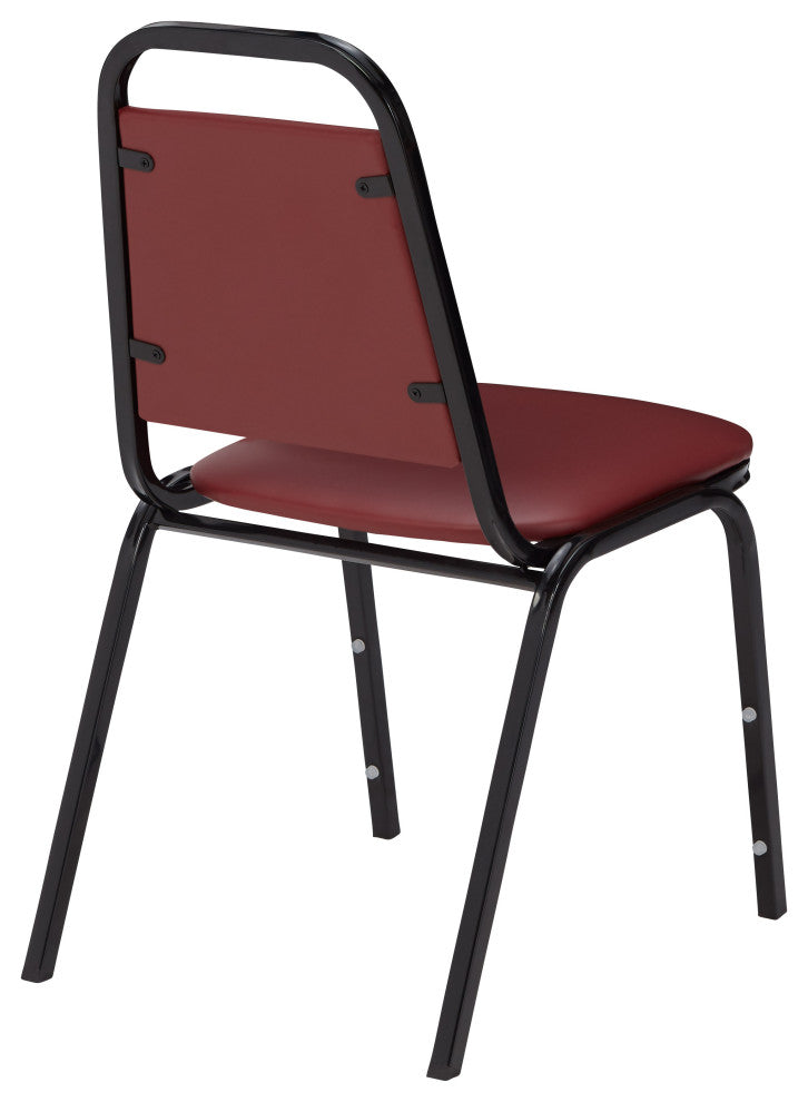 NPS 9100 Vinyl Stack Chair, Burgundy Seat/Black Sandtex Frame