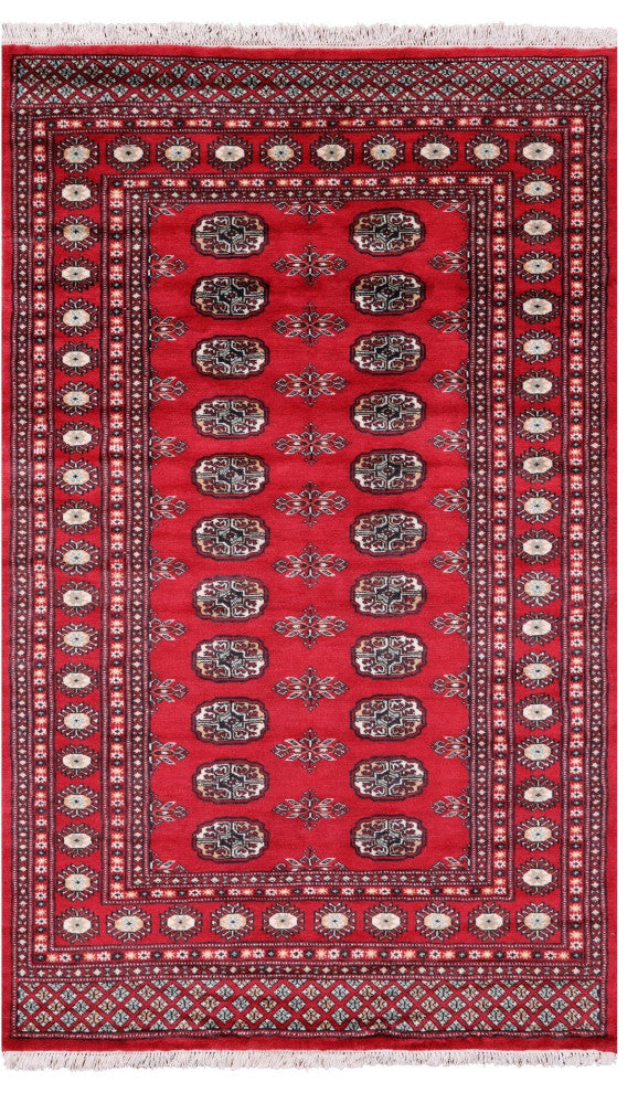 Handmade Silky Bokhara Wool Rug 4' 2" X 6' 8" - Q13794