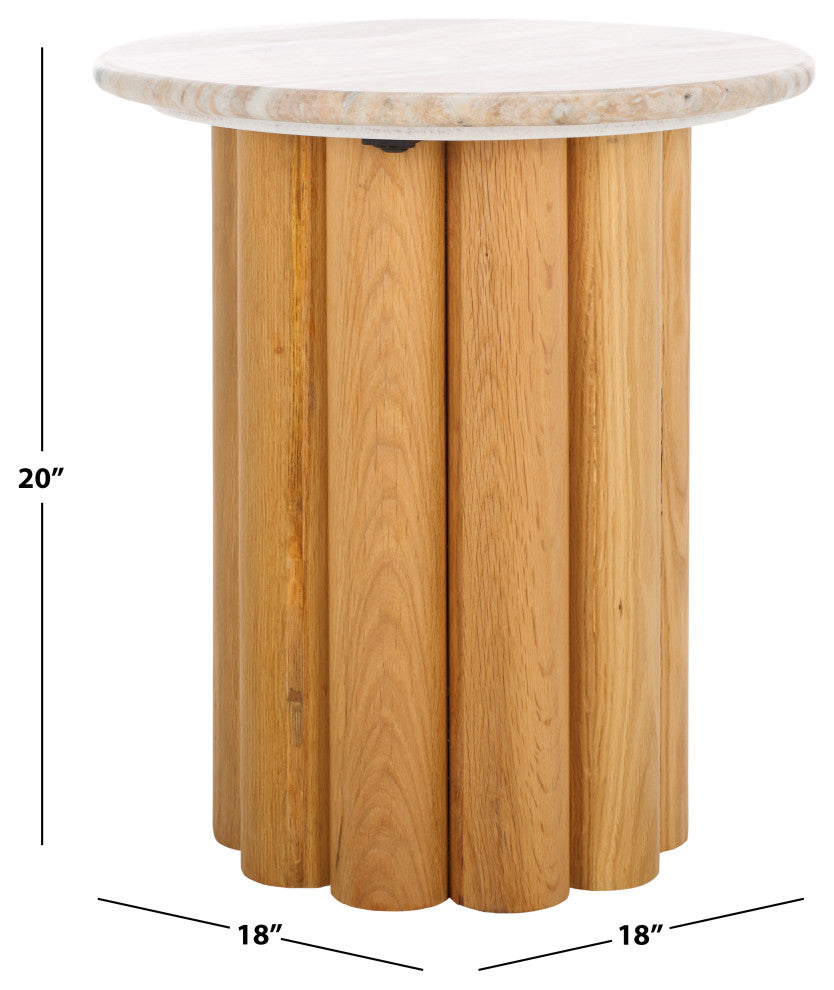 Safavieh Couture Roxiella Marble Accent Table, Brown / Natural