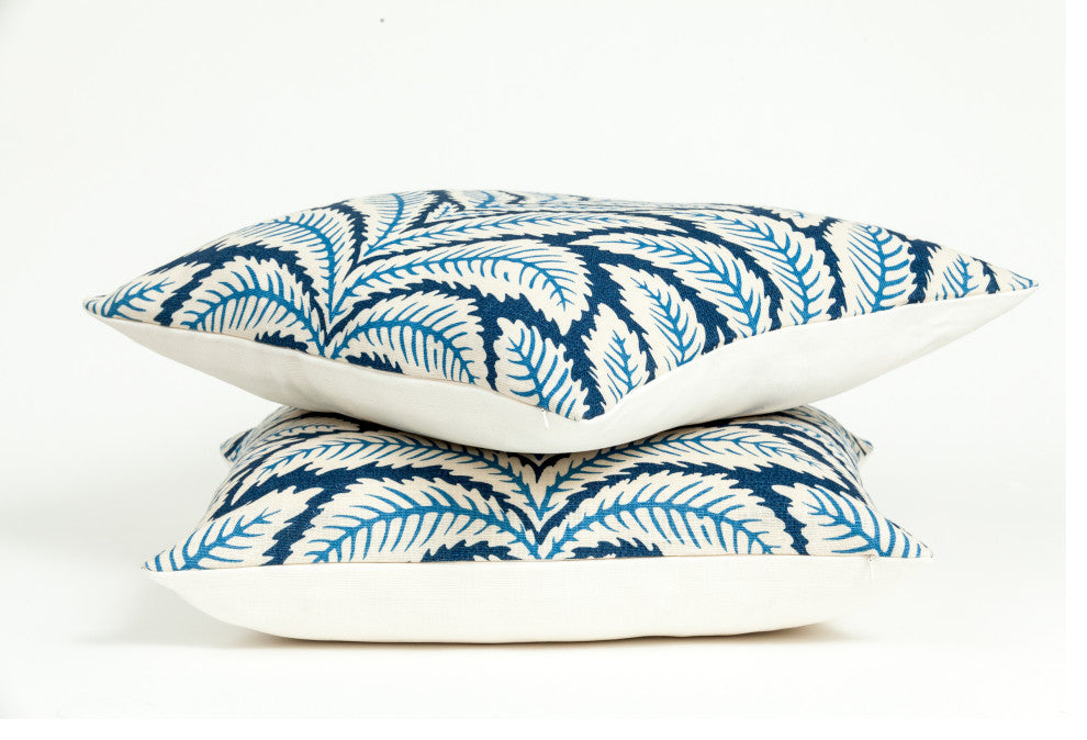 Talavera pillow cover, Brunschwig & Fils fabric, blue and white deco  , 26x26
