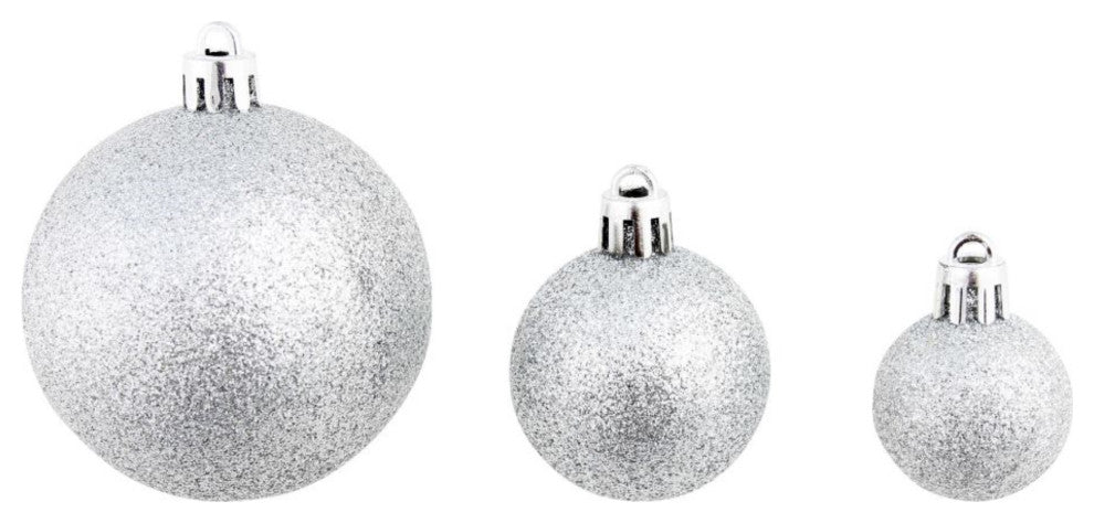 Vidaxl 100 Piece Christmas Ball Set 2.4" Silver
