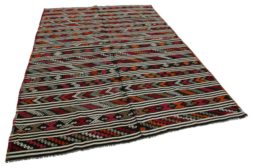 Rug N Carpet - Handmade Oriental 6' 4'' x 9' 7'' Vintage Wool Kilim Rug