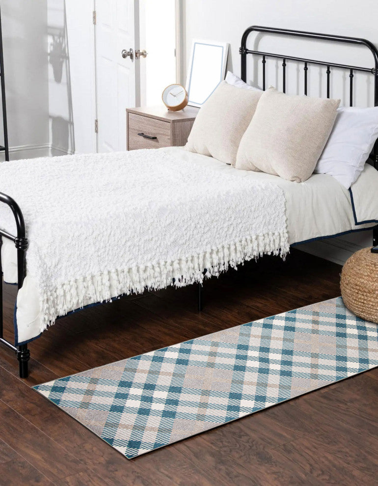 Aqua Kors Area Rug, Gray, 2'6"x8'
