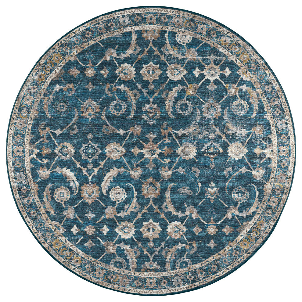 Jericho JC4 Navy 6' x 6' Round Rug