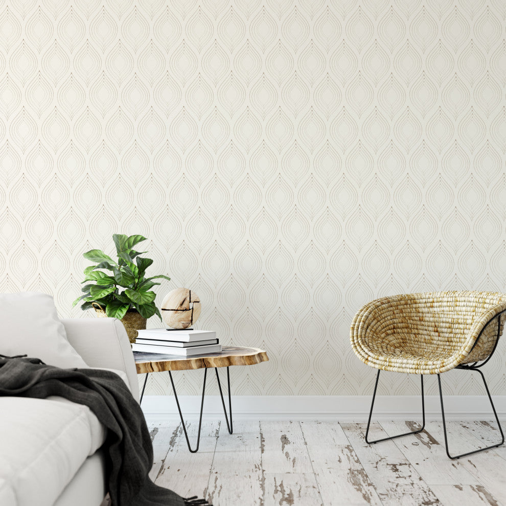 Classic White Wallpaper by Monor Designs, Sample 12"x8"