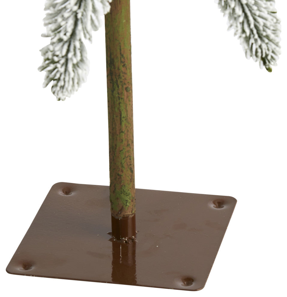 3.5' Flocked Washington Alpine Xmas Tree W/50 White lights & Bendable Branches