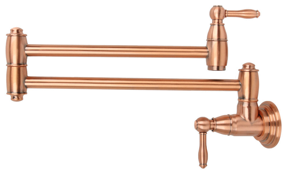 Copper Pot Filler Kitchen Faucet Wall-Mounted, Copper