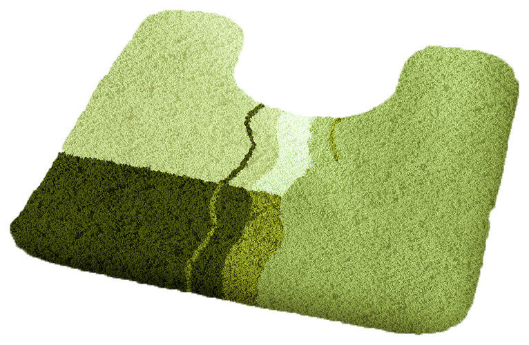 Palm Green Non Slip Luxury Cotton Bathroom Rug, Vanessa, Pedestal