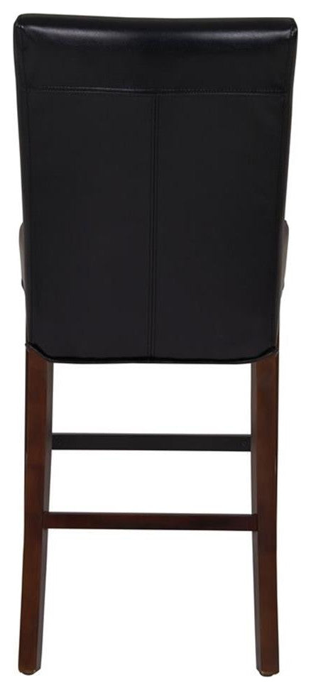 Pemberly Row Modern 26.5" Bonded Leather Counter Stool in Black
