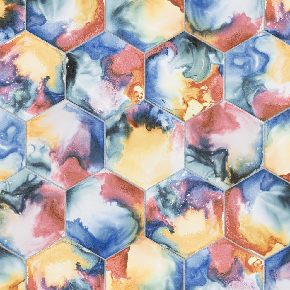 Raktion Hex Decor Porcelain Floor and Wall Tile