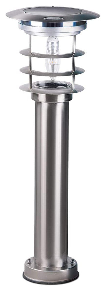 Gama Sonic GS-214 Stainless Steel Bollard Solar Light WithEZ Anchor Black