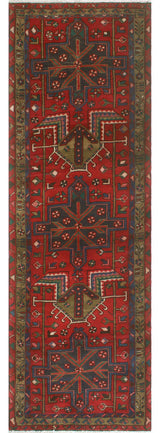 Fine Vintage Distressed Erik Red/Brown Runner, 3'2x9'10