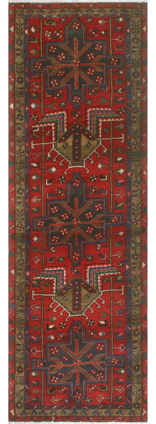 Fine Vintage Distressed Erik Red/Brown Runner, 3'2x9'10