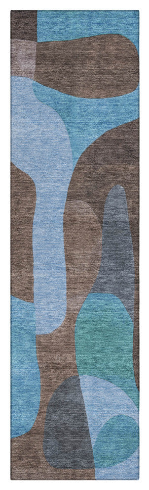 Machine Washable Indoor/Outdoor Chantille ACN1867 Brown 2'3" x 7'6" Runner Rug