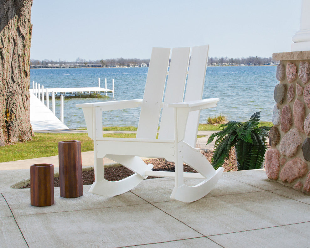 Polywood Modern Adirondack Rocker, Tangerine