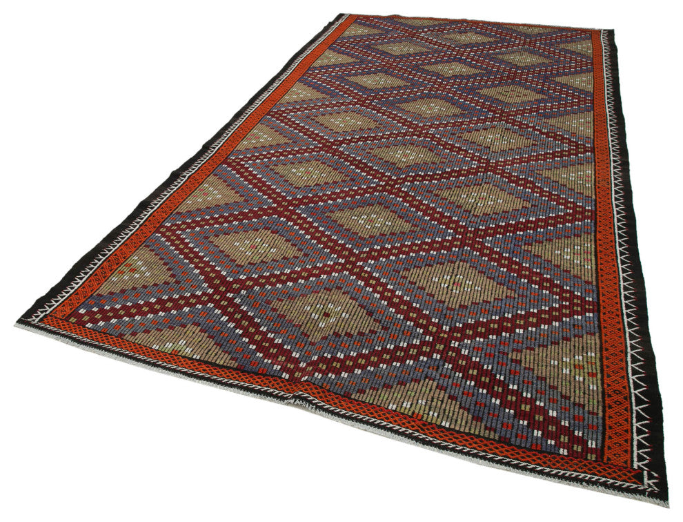 Rug N Carpet - Handmade Oriental 6' 7'' x 11' 9'' Rustic Wool Kilim Rug